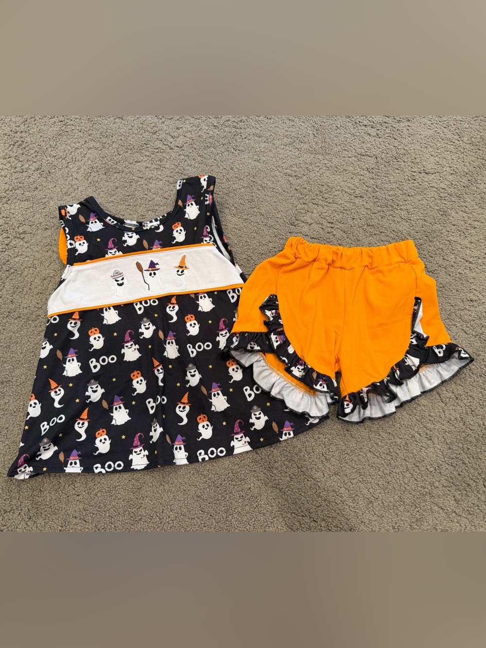 Halloween Ghost Boo Shorts Set